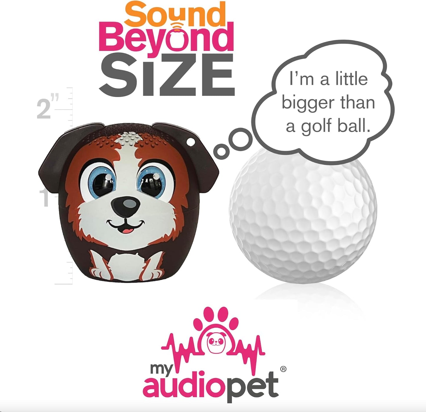 TWS Mini Bluetooth Animal Wireless Speaker for Kids of All Ages - True Wireless Stereo – Pair with Another TWS Pet for Powerful Rich Room-Filling Sound (Bark Buddy Puppy)